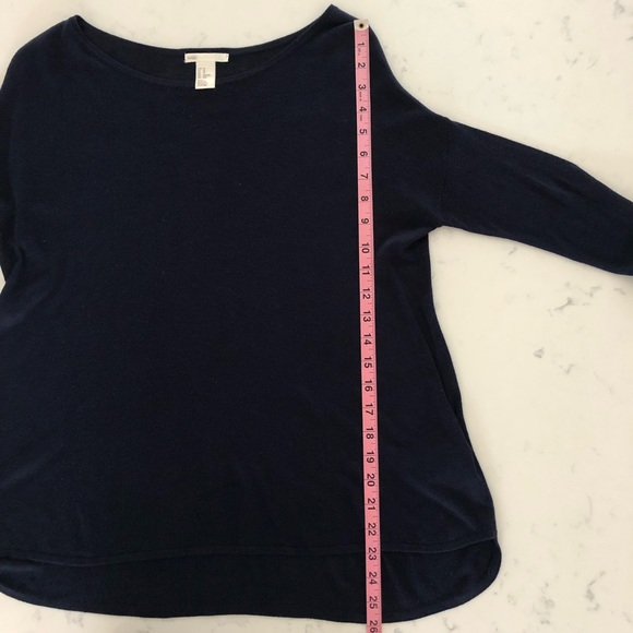 H&M Basic, Long sleeve navy blue top, Size X-Small - Picture 6 of 8